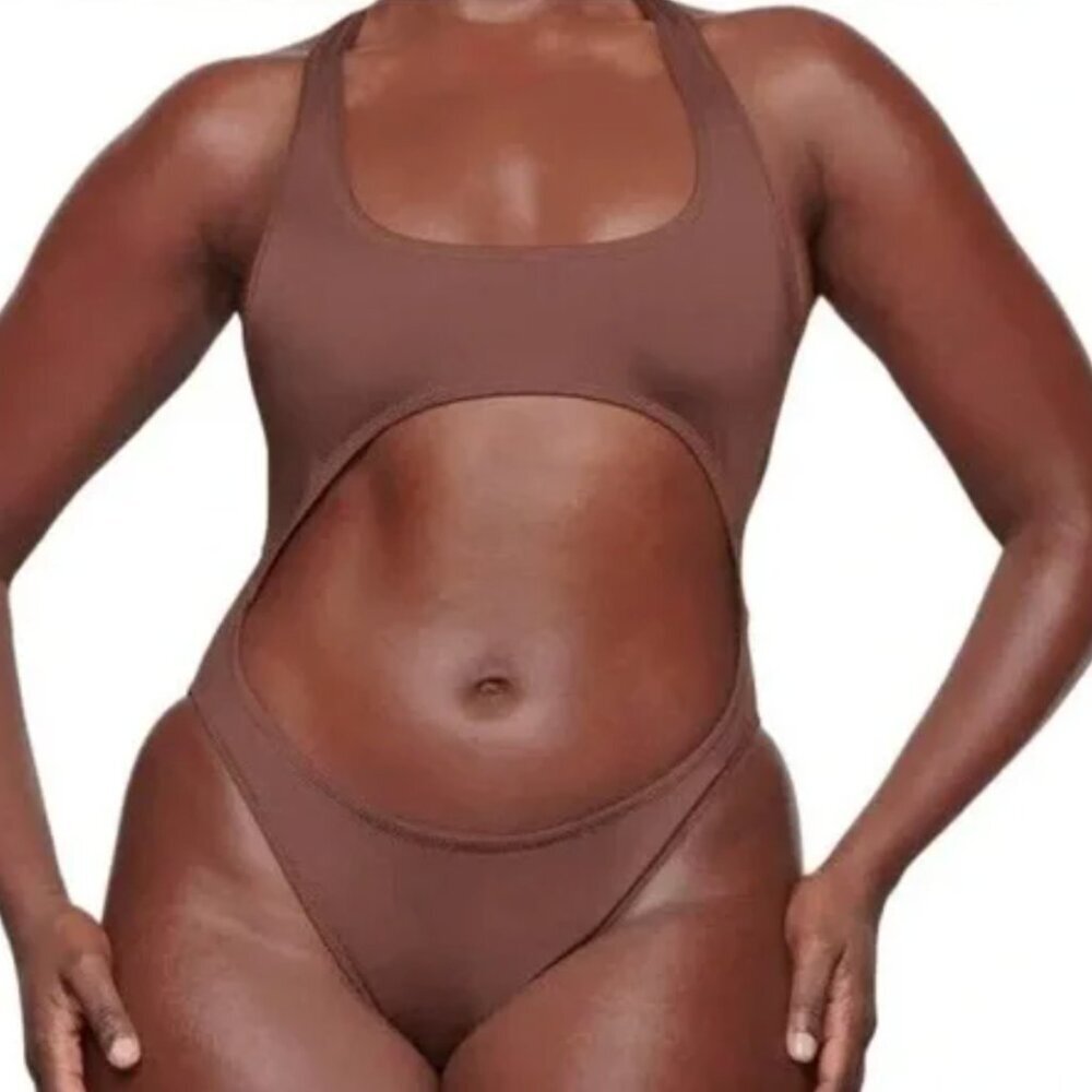 NWT Skims Cut Out Monokini in Cocoa Brown Size Large